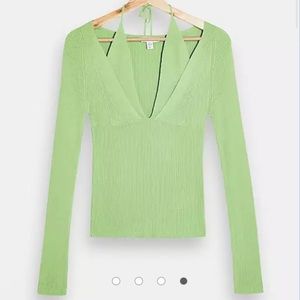 Topshop strappy halter neck knit top - size small